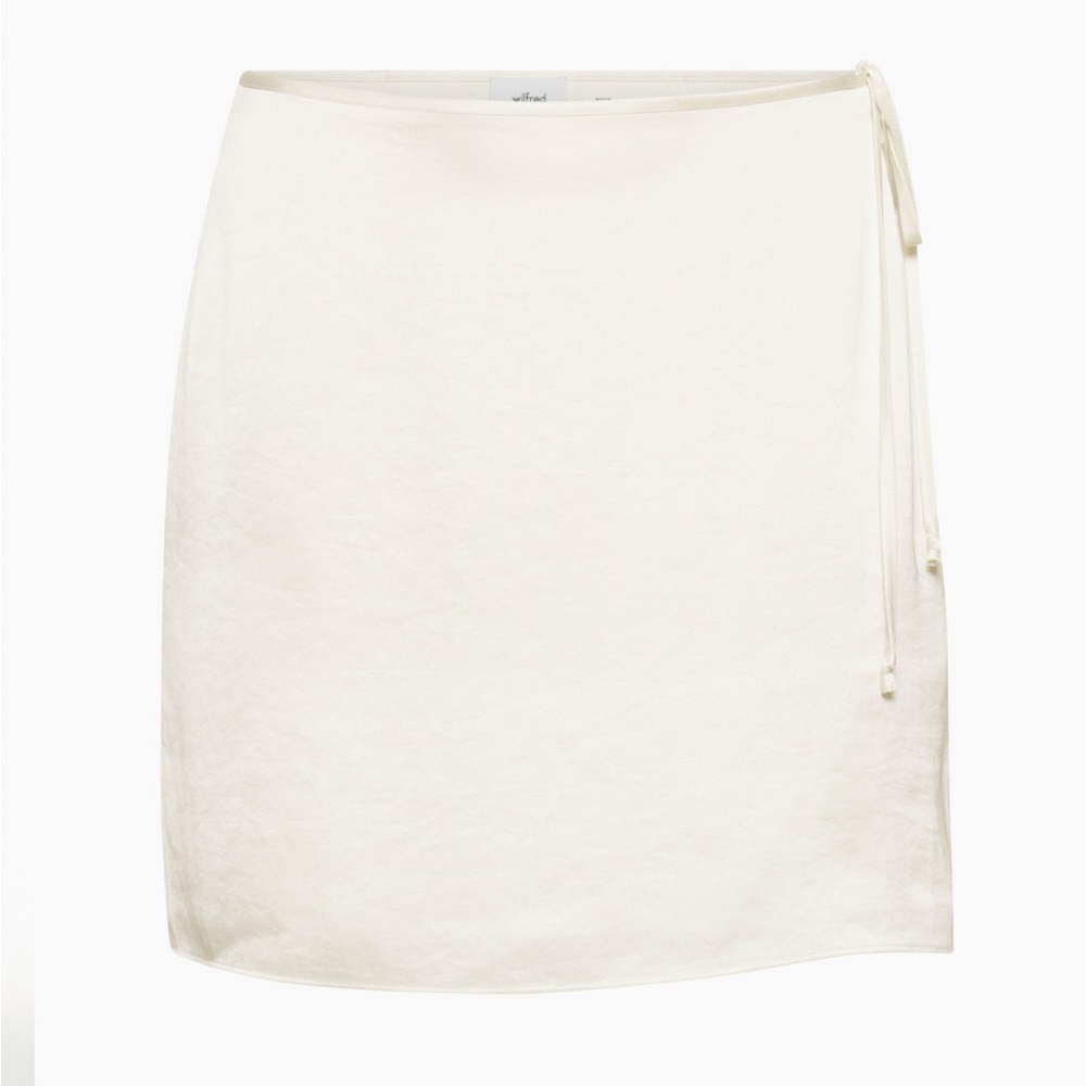 Aritzia Elixir Satin Mini Skirt in Light Birch